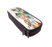 YINGD Doraemon Pencil Case Durable PU Leather Pen Case with Multi-Pockets for Artists & Students