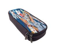 YINGD Doraemon Pencil Case Durable PU Leather Zip Bag for Artists & Writing Enthusiasts
