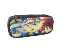 YINGD Doraemon Pencil Case Durable PU Leather Zip Bag for Artists & Writing Enthusiasts