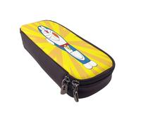 YINGD Doraemon Pencil Case Stylish PU Leather Zip Bag for Artists Writers & Students