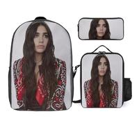 YINGD Dua Lipa Backpack with Matching Lunch and Pencil Pouch Three Piece Set for Daily Activities