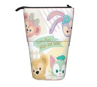 YINGD Duffy Friends Stella Lou Pencil Case Expandable Peanuts Organizer Bags Retractable Cute Large Capacity Boy Girl Stationery Pouch Lightweight for School Office xz39