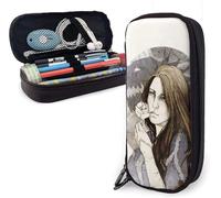 YINGD Elite Dangerous Elite Rank Big Capacity Pen Case Leather Pencil Case Durable Pen Pouch Desk Organizer with Zipper for School & Office Supplies Style 9