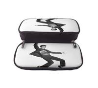 YINGD Elvis Presley Pencil Case Compact PU Leather Bag for Pens Pencils Cosmetics Accessories Storage