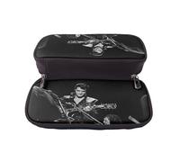 YINGD Elvis Presley Pencil Case Elegant Brown PU Leather Bag for Pens Markers Pencils & More