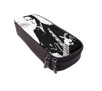 YINGD Elvis Presley Pencil Case PU Leather Multi-Pocket Bag for Pens Pencils Makeup & Small Accessories