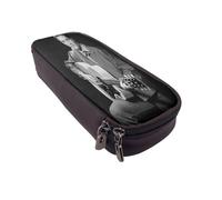 YINGD Elvis Presley Pencil Case Slim Leather Pouch with Elastic Bands for Secure Pen Storage