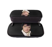 YINGD Elvis Presley Pencil Case Zippered Leather Pen Case for Students Teachers Professionals