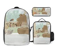 YINGD Ernest & Celestine Backpack School Explorer Set Three Piece Discovery Combo