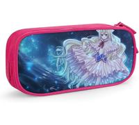 YINGD Fairy Tail Anime Pencil Case Portable Large Capacity Double Zipper Pencil Case for Office School Travel-Pink SAOE