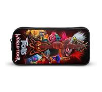 YINGD Fantasy Trolls World Tour Pencil Case Student Pen Bag Storage Organizer Pencil Case Stationery Bag Office Supplies for Kids and Adult