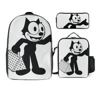 YINGD Felix The Cat Backpack Success Pack Complete School System with Organized Stationery Hub
