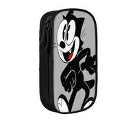 YINGD Felix The Cat Pencil Case with Built-in Sharpener - All-in-One Storage for Pencils, Erasers, Rulers (School Use)