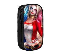YINGD Film Suicide Harley Quinn Squad Pencil Case Large Capacity Double-Layer Pen Bag School Stationery Pouch Organizer Office Supplies Pencase for Kids ADU