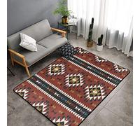 YINGD Flannel Carpet Native Southwest American Indian Aztec Navajo Print Area Rug Large Floor Rug Non-slip Washable for Living Room Bedroom 100x150cm