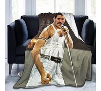 YINGD Flannel Fleece D Throw Blanket Freddie Mercury Bohemian Rhapsody Singer Rock Band Blankets for Fall Party Wedding Gift Super Cozy and Thick Easy Care