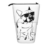 YINGD French Bulldog Dog Pattern Pencil Case Expandable Peanuts Organizer Bags Retractable Cute Large Capacity Stationery Stand Lightweight for Students JI182