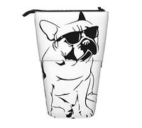 YINGD French Bulldog Dog Pattern Pencil Case Expandable Peanuts Pencil Case Retractable Pen Case Cute Large Capacity Stationery Stand Lightweight for Students cv124