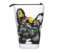 YINGD French Bulldog Pencil Case Expandable Peanuts Organizer Bags Retractable Cute Large Capacity Boy Girl Stationery Pouch Lightweight for School Office SH31