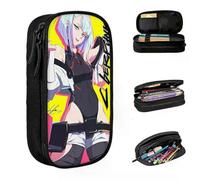 YINGD Fun Cyberpunk Edgerunners Rebecca Anime Pencil Case Pencilcases Pen Box for Girls Boy Big Bags School Supplies Zipper Stationery