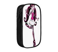 YINGD Fun Monster High Draculaura Pencil Case for Artists on The Go - Water-Resistant Oxford Cloth with Brush Loops & Pen Slots