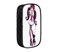 YINGD Fun Monster High Draculaura Pencil Case with Carabiner Clip - Attachable Oxford Fabric Bag for Backpacks, Belts, Luggage
