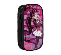 YINGD Fun Monster High Draculaura Pencil Case with Reinforced Edges - Tear-Resistant Oxford Cloth for Heavy-Duty Storage Needs