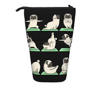 YINGD Funny Pug Dog Pattern Pencil Case Expandable Peanuts Pencil Case Retractable Cute Large Capacity Boy Girl Stationery Pouch Lightweight for School Office ci146
