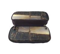 YINGD Future City Shadow War Pencil Case Lightweight Synthetic Leather Organizer for Daily Carry & Protection