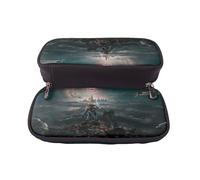 YINGD Galactic Empire Pencil Case Brown Leather Pen Holder with Zipper Pocket for School Office Travel Stationery Organizer