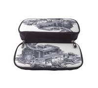 YINGD Galactic Empire Pencil Case Lightweight Brown Pen Organizer with Elastic Loops & Zipper Closure