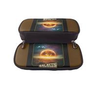 YINGD Galactic Empire Pencil Case Waterproof Brown Pen Pouch with Elastic Bands & Zipper Compartment