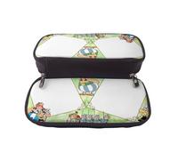 YINGD Gaul Hero Asterix Pencil Case Brown Leather Stationery Organizer for School Kids & Adults