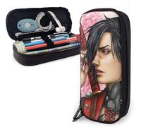 YINGD Geddoe from Suikoden Big Capacity Pen Case Leather Pencil Case Durable Pen Pouch Desk Organizer with Zipper for School & Office Supplies Style 9