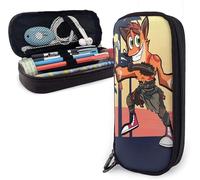 YINGD Geddoe from Suikoden Big Capacity Pen Case Leather Pencil Case Durable Pen Pouch Desk Organizer with Zipper for School & Office Supplies Style 1