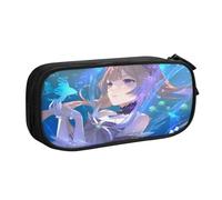 YINGD GENSHIN Impact Pencil Case with Keychain Hook - Portable Oxford Cloth Pouch for Pens, Keys, USB Drives