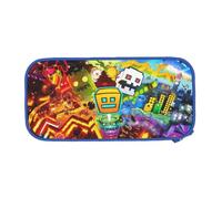 YINGD Geometry Dash Big Capacity Pencil Case, Aesthetic Pen Pouch School Supplies Organizer Multiple Compartments