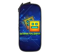 YINGD Geometry Dash Big Capacity Pencil Case, Aesthetic Pen Pouch School Supplies Organizer Multiple Compartments