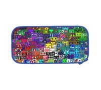 YINGD Geometry Dash Big Capacity Pencil Case, Aesthetic Pen Pouch School Supplies Organizer Multiple Compartments