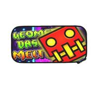 YINGD Geometry Dash Big Capacity Pencil Case, Aesthetic Pen Pouch School Supplies Organizer Multiple Compartments