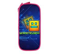 YINGD Geometry Dash Big Capacity Pencil Case, Aesthetic Pen Pouch School Supplies Organizer Multiple Compartments