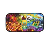 YINGD Geometry Dash Big Capacity Pencil Case, Aesthetic Pen Pouch School Supplies Organizer Multiple Compartments