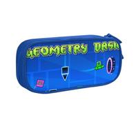YINGD Geometry Dash Lite Game Pencil Case Large Capacity Pencilcase Double-Layer Pen Bag School Stationery Pouch Organizer Office Supplies for Kids Adult