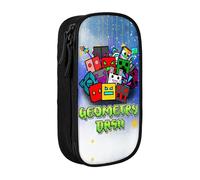 YINGD Geometry Dash Pencil Case, Multipurpose Pencase,Large Capacity Durable Stationery Bag Organizer School Office Supplies