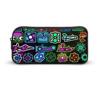 YINGD Geometry Dash Pencil Case Student Pen Bag Storage Organizer Pencil Case Stationery Bag Office Supplies for Kids and Adult