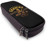 YINGD Goonies Never Say Die Leather Pencil Case Big Capacity with Zipper Large Storage Pen Pencil Pouch Box Organizer Practical Bag Holder bd