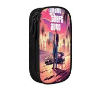 YINGD Grand Theft Auto Pencil Case with RFID-Blocking Pocket - Secure Oxford Cloth Organizer for Cards, Pens, Cash