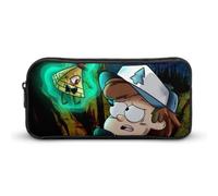 YINGD Gravity Falls Bill Cipher Dipper Pencil Case Student Pen Bag Storage Organizer Pencil Case Stationery Bag Office Supplies for Kids and Adult