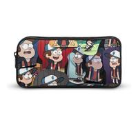YINGD Gravity Falls Twins Dipper Pencil Case Student Pen Bag Storage Organizer Pencil Case Stationery Bag Office Supplies for Kids and Adult