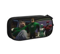 YINGD Green Lantern The Animated Series Pencil Case for Busy Professionals - Sleek Design with 5 Pen Slots & Hidden Pocket (Custom Logo)